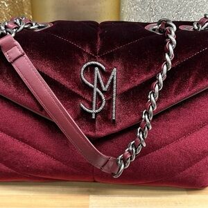 Steve Madden Coleman Velvet Bloodstone Shoulder Bag